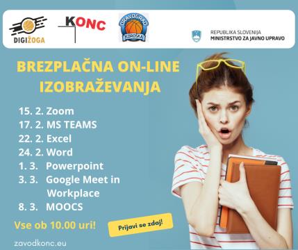 Napoved izobraževanj - novo